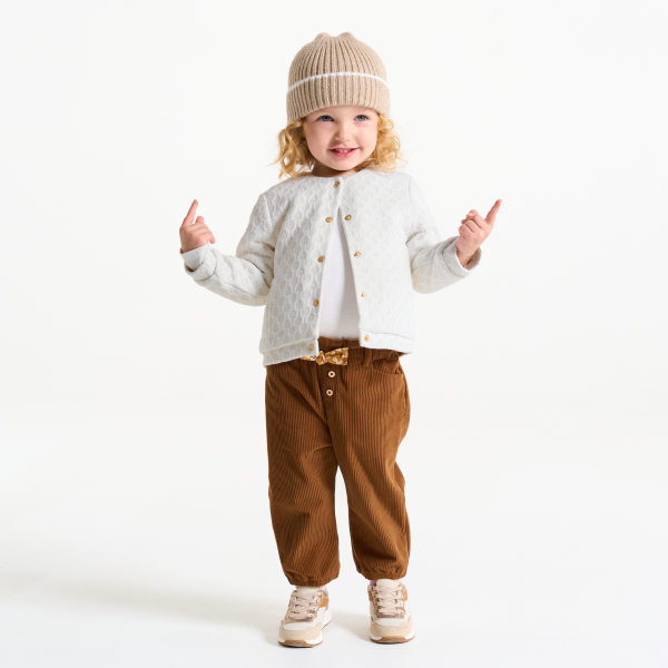 سترة صوفية مبطنة بالصوف الأبيض القزحي اللون للبنات الرضع